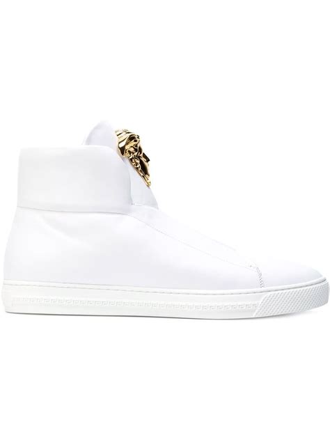 versace jeans white high tops|Versace medusa high top.